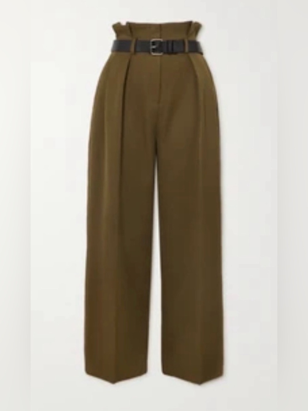 THE FRANKIE SHOP HIGH WAIST WIDE LEG PANTS OLIVE SZ XS